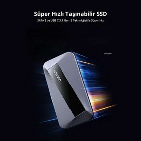 Resim Ugreen 80861 1 TB USB 3.1 Gen 2 10 GBPS Harici Taşınabilir M.2 NVMe SSD 