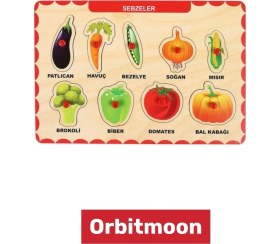 Resim Premium Üretim Zeka Geliştirici Eğitici Öğretici Ebeveyn Çocuk Sebzeler Ahşap Tutmalı Puzzle 