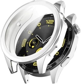 Resim Huawei Watch Gt5 Pro 46 mm İçin Full kaplama Bumper darbe emici silikon kılıf-GÜMÜŞ 