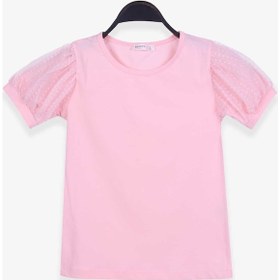 Resim Breeze Kız Çocuk Tişört Kolları Tüllü 8-12 Yaş, Somon 