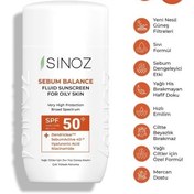 Resim Sinoz Spf 50 Sebum Dengeleyici Aydınlatıcı Yüksek Koruma Yüz Güneş Kremi 50ml 