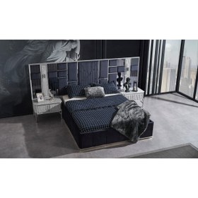Resim mobilyabazari Bahar Yatak Odası 160*200 Cm Başlıklı Bazalı Karyola (sis Grisi) 