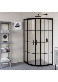 Resim Vesta D300 Oval Duşakabin Siyah Profil Karolaj Cam H: 190 Cm Diğer 