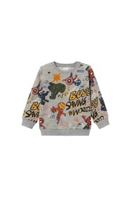 Resim Erkek Çocuk Süper Kahraman Desenli UzunKol Sweatshirt-Rahat ve Şık - Antrasit / 2-3 Y 