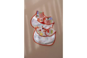 Resim Oh la la Koala For Little Ones Turuncu Biyeli 2li Sıvı Geçirmez Mama Önlüğü 6-36 Ay 