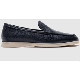 Resim Cabani Hakiki Deri Lacivert Erkek Günlük Ayakkabı Lacivert 