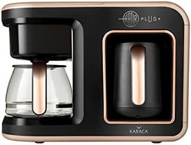 Resim Karaca Hatır Plus 2 ın 1 Türk Kahvesi ve Filtre Kahve Makinesi Rosie Brown 10 Fincan İçecek Hazırlama Kapasiteli Bol Köpüklü 
