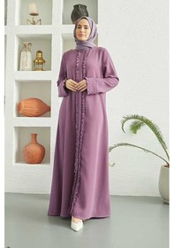Resim Neways 6607-fırfırlı Krep Ferace Lila Lila 