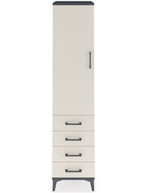 Resim Hyperion Dolap Tek Raflı 4 Çekmeceli Tek Askılı 44x44x195 Antrasit-aytaşı Antrasit 