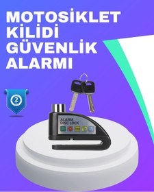 Resim Epilons Su Geçirmez Alarm Disk Kilidi Motosiklet Scooter Bisiklet Güvenlik 