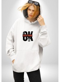 Resim Hakim Xiyech Şampiyon Aslan Kadın Erkek Beyaz Kapüşonlu Sweatshirt Hoodie Beyaz 