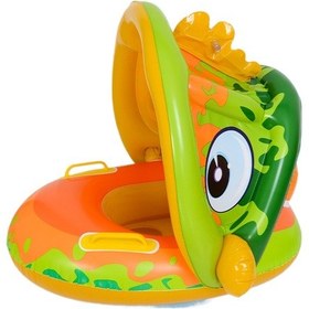 Resim Kolçaklı Çocuk Şişme Yüzme Simidi - Yeşil 