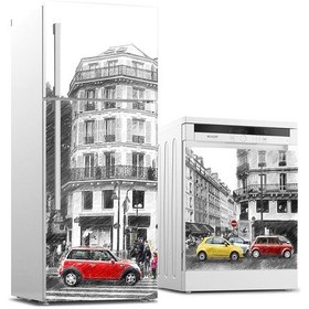 Resim Buzdolabı ve Bulaşık Makinası Beyaz Eşya Sticker Kaplama Kırmızı 