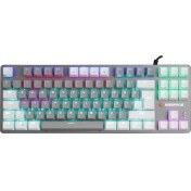 Resim Rampage Snug K14 Gri/beyaz Blue Switch Rainbow Tkl Mekanik Klavye Gaming Klavye 87TUŞLU Süper Kompak 