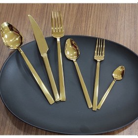 Resim Berlin 36 Parça Titanyum Gold Çatal Kaşık Bıçak Seti Gold 