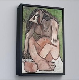 Resim Ahşap Çerçeveli Pablo Picasso Nu Accroupi Tablo Altın 55x75 cm, TTÇ.KNV7363FRM 