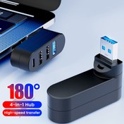 Resim 4'ü 1 arada 180 derece dönebilen USB adaptörü, USB'den USB'ye/Tip C adaptör, 1 USB 3.0 arayüzü, 2 USB 2.0 arayüzü, ışıkla birlikte, fare, klavye, USB bellek, USB ses, sabit disk bağlantısı için telefon ve bilgisayarlar 
