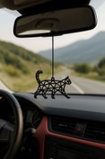 Resim Oppy Kedi Şeklinde Salıncakta Sallanan Dikiz Aynası Süsü 