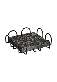Resim Edora Home Siyah Masa Üstü Metal Paslanmaz Dört Element Modern Peçetelik, Lüks Sunum 