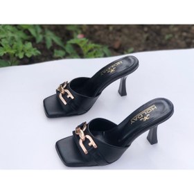 Resim Holdays Siyah topuklu kadın terlik 