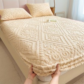 Resim Lüks Peluş Çarşaf, Avrupa Çiçek Deseni, Yatak Koruyucu, Tüm Mevsimler İçin Uygun, Kalınlaştırılmış Sıcak Yatak, Yumuşak ve Rahat, Yıkanabilir, Makinede Yıkanabilir [Yastık Kılıfı Dahil Değildir] Arkadaşlar İçin Bir Premium Seçenek 