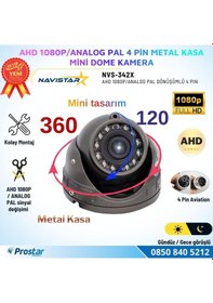 Resim Metal Kasa Ahd 1080p/analog Pal Mini Dome Araç Kamerası 4 Pin Aviation 