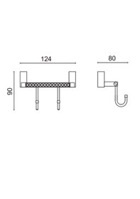 Resim Çelik Banyo Paslanmaz Pirinç Swwor Bornozluk Çiftli Gri 