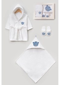 Resim Bebitof Sevimli Kaplan Desenli %100 Pamuk Bebek Bornoz Seti 0-2 Yaş Kutulu Bbtf.byz.30056 0 - 24 Ay 