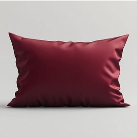 Resim İpek Dokulu Mikrosaten Saten Yastık Kılıfı 50x70 2 Li Set - Bordo - Saç Ve Cilt Dostu Renkli 