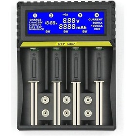 Resim Besthome1 Çoklu Pil Şarj Cihazı: 18650, Aa/aaa, 9v Lcd Ekranlı Hızlı Şarj 