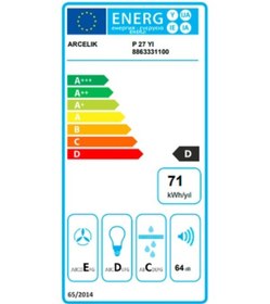 Resim Arçelik P 27 YI Davlumbaz Ankastre Duvar Tipi Davlumbaz 