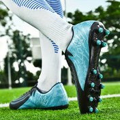Resim Erkek Profesyonel Futbol Kramponları Uzun Çivilerle - Rahat ve Şık Spor Ayakkabıları Antrenman ve Maçlar İçin, Kaymaz, Darbe Emici PU Üst ve TPU Taban - Tüm Sezon Şık Moda Futbol Ayakkabıları 