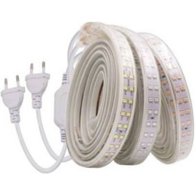Resim Hortum Şerit Led Çift Sıra 156 Led'li Gün Işığı Renk 220 Volt Tak Çalıştır Su Geçirmez 7 Metre 