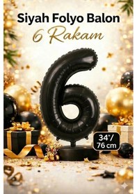 Resim 34" Folyo Rakam 76cm "6" Siyah / Black Siyah 