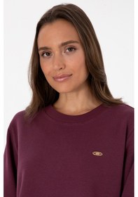 Resim U.S. Polo Assn. Kadın Bordo Gömlek Detaylı Bisiklet Yaka Sweatshirt 50315303-VR177 