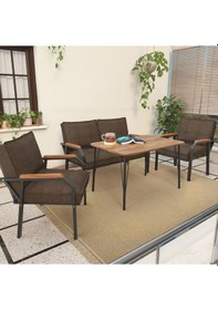 Resim Mygusi Hayal Balkon, Bahçe, Cafe, Teras - Metal Kanepe Koltuk Takımı - 2+1+1 Masali Kahve 