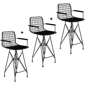 Resim Knsz masa sandalye takımı hem105zengin crdsyh 140*040 3 sandalye syhsyh kolçaklı 