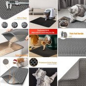 Resim Ekstra Büyük Premium Kedi Kumu Matı - Geri Dönüştürülebilir, Kokuşuz, Su Geçirmez & Kolay Temizlenir, Koku Önleyici, Halı Kaplı Kedi Kumu Kutuları İçin Mükemmel, Dayanıklı EVA/PE Malzeme 
