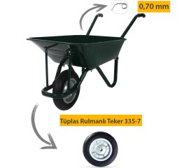 Resim Kanat Adalı Tüplas Rulmanlı Teker Demonte El Arabası 0.70 mm Sac 