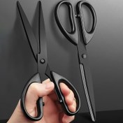 Resim 1 adet Dayanıklı Metal Ofis Makasları, Yapışmaz Siyah Bıçaklı - Ergonomik Elde Taşınan Kağıt Kesici, El Sanatları ve Ev Kullanımı için Manuel Makaslar, Anti-Kir Girişli Tasarım, Ev Makasları | Ergonomik Tasarım | Keskin Kesme Aracı 