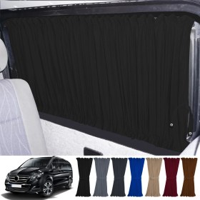 Resim Oto Pandami Mercedes Vito W447 5 Cam 2014+ Uyumlu Siyah Raylı Oto Perde Takımı 