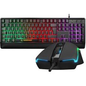 Resim Rampage Km-99 Dobble Rainbow Backlight Klavye Mouse Seti 7d Makro Tuşlu 6400dpi Rampage