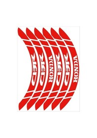 Resim Şık Tasarım Motosiklet Jant Şeridi Reflektör Kırmızı Geniş Cbr Uyumlu Sağ-sol/ön-arka 