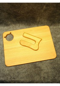 Resim Çocuk Için Ahşap Kesme Tahtası Ve Ahşap Bıçak Kedi Temalı Ahşap 