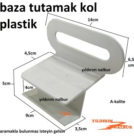 Resim Yıldırım Nalbur 2 Adet Baza Plastik Tutamak Kol - Baza Tutma Çekme Kolu Beyaz Plastik 