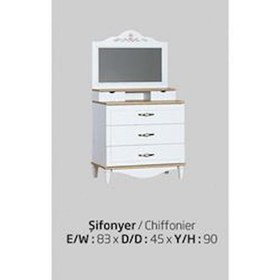 Resim Şifonyer-ayna Urlu FLORA İNOVASYON Model Kayın torna kalite yüksek ayak Beyaz 1 Sınıf suntalem El Yapım 