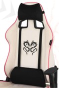 Resim XMAX / Rio Plus Balerion Terletmez Kadife Kumaş Beyaz Gaming Oyuncu Koltuğu / 120 Kg Taşır 