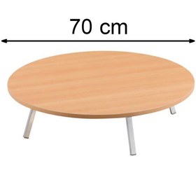 Resim Mimilos 70 Cm Metal Katlanır Ayaklı Yuvarlak Yer Sofrası - Ahşap Rengi 