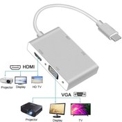 Resim Alfais 4498 Usb 3.1 Type-c To Hdmı / Vga / Dvı / Usb 3.0 Dönüştürücü Adaptör 