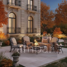 Resim Hamptons Mangallı Sehpalı Oturma Takımı | Medium 